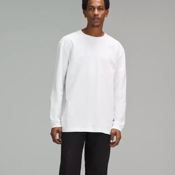 Lululemon Heavyweight Cotton Jersey Long-Sleeve Shirt - White Men's L - Picture 1 of 3
